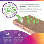 SmartyKat Super Scratcher+ Scroll Wide Corrugate Cat Scratcher with Catnip Infusion Technology, Stimulating for Cats & Kittens, Recycled Material, Brown