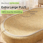 Cat Scratching Post and Cat Mat - 24 Inch Durable Sisal Rope with Interactive Ball, 3-in-1 Cat Scratcher Cardboard Bed for Indoor Cats to Play, Round-Oval Rest and Scratch (Ear Style)