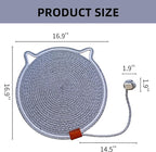 Cat Scratcher Mat, Natural Cotton Rope Cat Scratching Pad, 16.9'' Round Cat Wall & Floor Scratch Pad, Durable Double - Sided Cat Scratcher, Furniture Protector for Wall, Sofa, Couch, Carpet, Grey