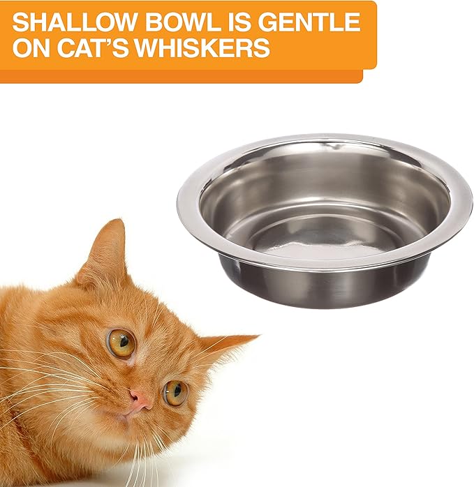 Neater Feeder Deluxe Mess-Proof Elevated Cat Bowls, 2 Height Adjustable (6” & 7.5”) No-Spill Raised Cat Bowl Stand, Whisker Friendly Stainless Steel Dishes for Indoor Cats, Made in USA, Bronze