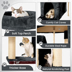 58" Cat Tree Large Cat Tower Condo w/Multi-Level Scratching Post for All Indoor Cats (Dark Grey)