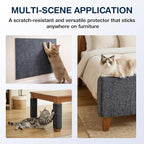 157.5" x 15.8" Cat Scratch Furniteure Protector, Trimmable Self-Adhesive Couch Protector from Cat Claws, Cat Scratching Mat Carpet, DIY Cat Scratch Pads Replacement, 2 Pack (Dark Grey)