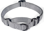Premium Nylon Adjustable Anti-Escape Martingale Dog Collars,Comfort and Silky Dog Collar with Heavy Duty Clip for Active Dogs Helper. (Ultimate Grey, Medium)