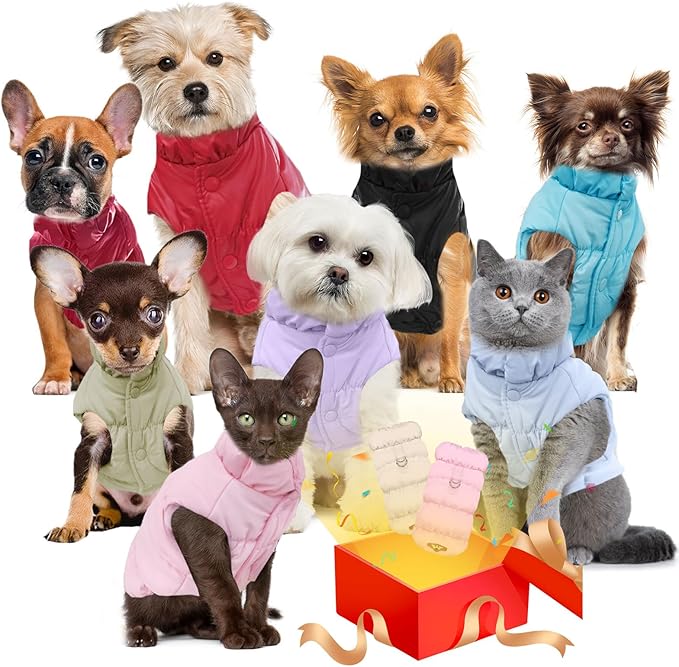 Winter Warm Dog Jacket for Small Medium Dogs Cat Cold Weather Coats with Harness Paded Dogs Fleece Vest Waterproof Windproof Dog Snow Jacket Pet Puppy Clothes (Black,XL)