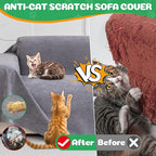 Loiion Couch Covers for 3 Cushion Couch, Gray Cat-Scratch Resistant Sofa Cover –Pets Dogs Friendly Anti Slip Thickened Slipcovers Furniture Protector, Couch Protector for Pets and Kids 150"X71"