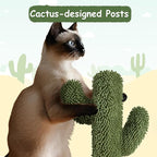 Yaheetech | Cactus Cat Tree | 59.5in Cat Tower w/Cute Perch, Cozy Condo, Convenient Climbing Ladder | Moppy Fabric-Covered Cat House for Indoor Cats | Green/Brown