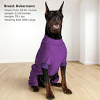 cyeollo Fleece Dog Pajamas Dog Pjs Jumpsuit Thermal Dogs Onesie Stretchable Doggie Coat Warm Pet Clothes for Medium Sized Dogs Apparel, Color Purple