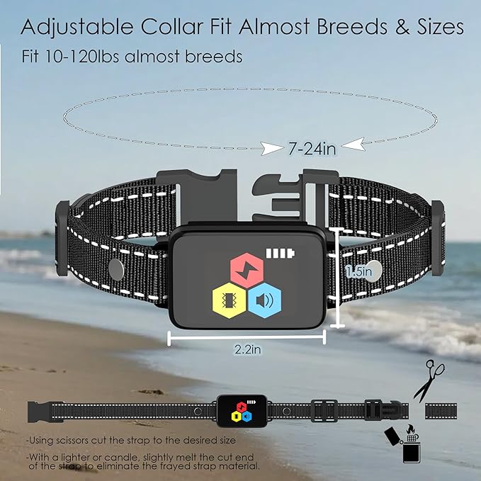 Aikko Dog Shock Collar with Remote - IPX7 Waterproof, 3 Modes (Beep, Vibration, Shock) - Adjustable E-Collar for Training Small (10 lbs to 120 lbs) Rechargeable Anti-Bark Collar for Large Dogs