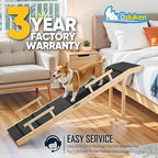 Dog Ramp for Bed with Rails, 64" Long Foldable Pet Ramp for Small Large Dogs, Dog Ramps for High Beds with Safety Side Railng, 6 Adjustable Heights 24" to 30" Up to 220LBS (Black, 64" X 17inch)