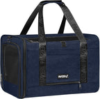 Top Loading Medium Cat Carrier with Private Curtain, Soft-Sided Small Pet Travel Crate Veterinarian, Teacup Poodle Dog Kennel Bag Suitcase Luggage Sleeve, 18x11x11 Inch Navy