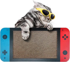 Gaming Cat Scratcher, Double Sided Cat Scratching Pad with Stickers, Game Theme Cute Kitten Interactive Toy, Kitten Toy & Cat Scratching Pad