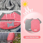 KYEESE 2Pack Dog Shirt with Sleeves, Lightweight Sun Protection Dog T Shirts for Large Dogs, Breathable Pet Tank Top Reflective Dogs Clothes for Summer Outdoor Walking, Coral Red+Grey, 3XL