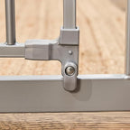 Regalo Safety 36” Extra Tall Baby Gate for Doorways & Bottom of Stairs, Pressure Mounted Baby Gate with Door for Babies, Toddlers & Pets, Tested & Safe, American Designed and Owned, Platinum