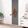 Uross Thickened Cat Wall Climbing Carpet 6.6 FT x 16" - Extra Long Cat Scratch Wall Pad, Cat Scratching Carpet Rug Wall Mounted Scratcher Couch Sofa Protector- Grey