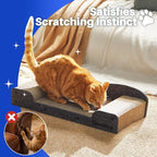 26-Inch Large Cat Scratcher Lounger Bed, Durable Cat Scratching Pad, Cat Scratch Board for Indoor Cats, Corrugated Cardboard Cat Scratcher Bed to Lounge and Scratch, Furniture Protector, Grey