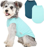 2 Pack Dog Clothes for Small Dogs Summer Dog Shirt Vest Girl Boy Lightweight Puppy T-Shirts Blank Soft and Cool Pet Clothing Sleeveless Medium Large Dog Outfit (Light Blue+Dark Cyan, Medium)