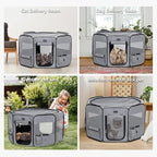 Petsfit Portable Dog Playpen for for Large Dogs/Cat/Rabbit/Chick, with Water Bottle Holder and Carrying Case, for Travel/Indoor/Outdoor Use, Large (45.5"x45.5"x28.5")