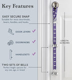 PoochieBells Dog Doorbell, Dog Potty Training Bells, Dog Safe USA-Made w/Perfect Sound,Dog Trainer Approved, Housetraining Made Easy & Quick, Sig Tracks Purple