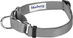 Blueberry Pet Essentials Martingale Safety Training Dog Collar, Flint Gray, Small, Heavy Duty Nylon Adjustable Collars for Dogs