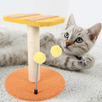 Adorable Indoor Cat Scratching Post with Honeybee Design Vertical Floor Scratcher Made of Sturdy Sisal Small Space-Saving Cat Tree and Play Tower for Kittens