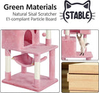 Topeakmart Multi-Level Cat Tree, Large Cat Tower with Condos Platform Perch Hammock Scratching Posts Plush Cat House