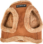 Puppia Terry Vest Dog Harness Step-in Winter Suede Warm No Choke No Pull Training Walking for Small and Medium Dog, Brown, Medium