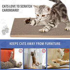 PrimePets 3-Pack Cat Scratcher Cardboard with Box, 17.3" Large Reversible Cat Scratching Pads for Indoor Cats, Heavy Duty Corrugated Cat Scratches Board, Furniture Protector for Large Cats & Kittens