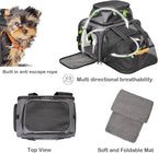 JUNGYOON Cat Carrier, Expandable Airline-Approved Soft-Sided Pet Travel Bag for Cats, Small Dogs & Small Pets, Breathable Mesh Design with Multi-Pockets & Fleece Pad (Light Grey)