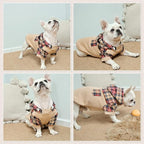 Plaid Dog Hoodie - Warm Sweatshirt with Hat & Leash Hole, Soft Fleece Pullover for Small to Large Dogs
