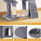 YITAHOME 70.8in Cat Tree Tower for Indoor Cats: Multi-Level Kittens Pet Play House Condo Furniture Activity Center with Scratching Posts Stand, Light Grey