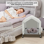 Elevated Dog House for Outdoor or Indoor - Waterproof Dog Tent Cat House, Dog Sunshade Tent, Pet House with Removable Cover, Suitable for Small Cats Dogs