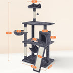 Topeakmart Cat Tower for Indoor Cats 63.5inch, Cat Furniture Condo with Scratching Posts as Kitten Activity Center