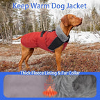 MIGOHI Cozy Small Dog Coat - Reflective Dog Coat for Small Dogs,Fleece Winter Coats Jacket for Dogs with Leash Hole,Snowproof Thick Puppy Clothes,Pomeranian,Chihuahua,XS,RedBlack