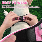 PUPTECK No Pull Dog Harness Small Sized Dog, Adjustable Reflective Escape Proof Easy Control, Comfortable Soft Padded Step in Pet Vest Harness, Pink, S
