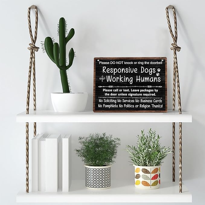 No Soliciting Sign For House, Do Not Knock Or Ring Doorbell, Do Not Knock Or Ring Doorbell, Rustic Hanging Sign For Front Door, Nursery Home Bedroom - f001