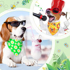 Eccliy 30 Pack Spring Dog Bandanas Bulk Flower Dog Scarfs Summer Head Wrap Soft Triangle Polyester Bandana Pet Costume Cute Bibs with Flowers Patterns for Female Male Small Medium Large