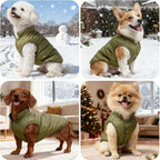 Dog Jacket Waterproof Fleece Dogs Vest Large Dog Coats for Winter Cold Weather Warm Dogs Puffer Jacket Puppy Coat Green Pet Jackets Cat Coats M