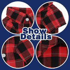 Paiaite Plaid Dog Shirt: Classic Checkered Style in Pure Cotton for Large, Medium, and Small Breeds, Comfort, Breathability, and Elegance. Perfect for Everyday Wear, and Photoshoots Red XS