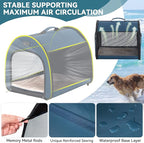 PETSFIT Soft Sided Dog Crate, Travel Dog Crate - 19 Inch Lightweight, Roomy, Easy to Set Up, Sturdy Portable Dog Kennel with Thick Mat, Navy Blue