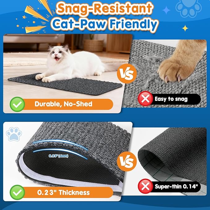 Wall Cat Scratcher for Indoor Cats,19.6x7.8”Corner Cat Scratcher,Cat Scratch Pad Furniture Protector for Door & Wall,Couch, Durable Cat Scratching Board Easy Mount(Grey, 19.6”x7.8”)