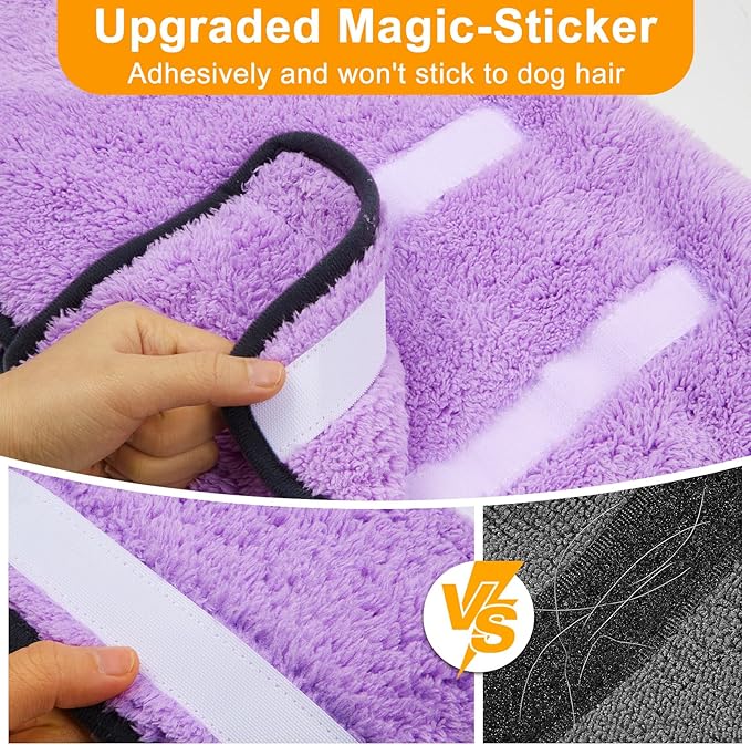 Bienbee Dog Bathrobe, Quick Drying Super Absorbent Dog Robes for After Bath, Warm Keeping Dogs Towel, Dogs Bath Supplies, Light Purple XXL