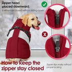 AOFITEE Dog Coat, Dog Christmas Sweater, Warm Dog Jacket with Harness Built in, Waterproof Coats for Small Dogs, Dogs Winter Coat Puffer Jacket with Zipper, Pet Snowsuit for Chihuahua Yorkshire, XS