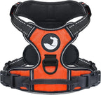 Joytale No Pull Dog Harness Medium Sized Dog, Reflective Pet Vest with Front Clip, Adjustable Soft Padded Harnesses with Easy Control Handle for Training and Walking, Orange, M