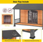 Aivituvin Large Dog House Outdoor Dog Kennel with Chewproof Strong Metal Frame for Large Breed Dogs (47.2" L x 45" D x 37.7" H)