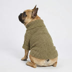 Fitwarm Thermal Knitted Dog Sweater Doggy Winter Coat Pet Clothes Doggie Turtleneck Jacket Puppy Outfits Cat Sweatsuit Sage Green X-Large