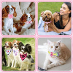 Reginary 120 Pcs Paw Bone Print Dog Bandanas Bulk Dog Bows Set Bow Ties Cat Scarf Colorful Washable Triangle Pet Kerchief Cute Bib for Summer Small Medium Large Pets Grooming Accessories Costume