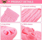 Chihuahua Yorkie Sweater, 2 Pieces Dog Sweaters for Small Dogs, Turtleneck Knitted Dog Clothes for Small Dogs, Winter Warm Pullover Sweaters, Pet Cat Sweater Cold Weather Puppy Clothes Outfits XS