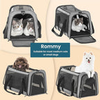 19 x 12 x 12 Large Cat Car Carrier – Roomy Escape-Proof Cat Car Seat for Safe Driving, Lockable Zippers & Safety Tether, Soft-Sided Travel Carrier for Road Trips & Vet Visits