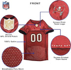 Pets First NFL Tampa Bay Buccaneers Dog Jersey, Size X-Large, Football Shirt Costume for Pet, Dog Sports T-Shirt, NFL Team Clothing for Cats, Licensed Pet Apparel Available in 7 Sizes and 32 Teams