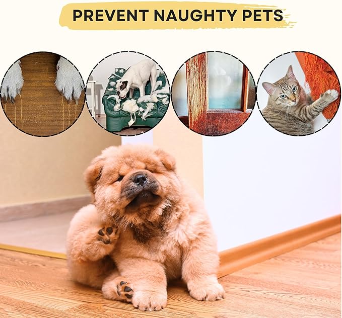 118" x 8.2" Door Protector from Dog Scratching Guard - Dog and Cat Scratch Door Protector - Anti Scratch Tape for Pet - 100% Transparent.